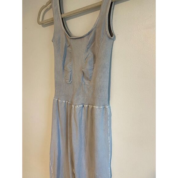 Free People Good Karma Flared Onesie in "Ice Grey" SIZE SMALL - Picture 6 of 7